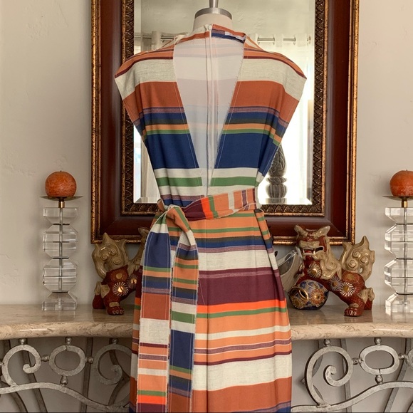 LENNY NIEMEYER Striped Deep V Front Jumpsuit Cover
